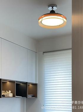 奶油风简约卧室吸顶灯现代极简圆形书房灯全光谱护眼主卧房间灯具