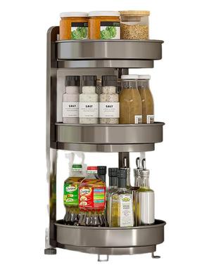 旋转调料置物架厨房调料品架子双层家用台面转角佐料调味品收纳架