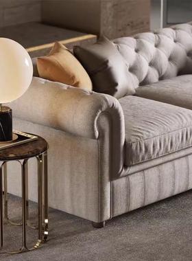 意式布艺沙发小户型三人位简约现代设计师样板间轻奢别墅客厅家具