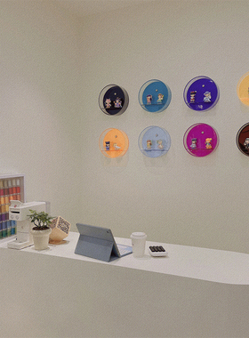 亚克力透明d书架圆形壁挂上墙创意手办公仔置物收纳架陈列架装饰