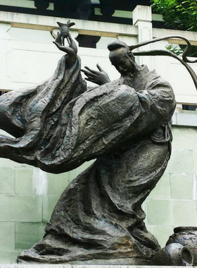 李白黄铜艺术雕像制作铸铜玻璃钢景观人物雕塑品定制落地青铜