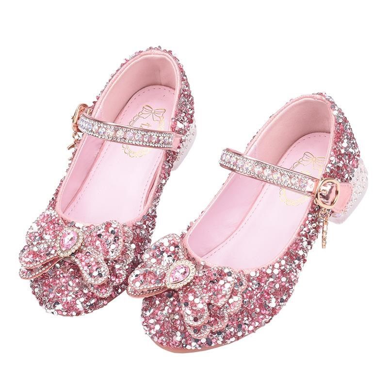 儿童公主鞋女童钢琴演出鞋银色模特主持走秀礼服鞋闪亮女孩水晶鞋,淘宝优惠券,粉丝福利购,淘宝优惠卷