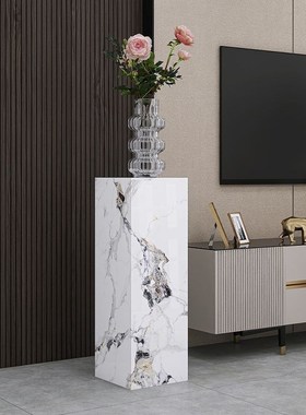 轻奢石材高级巨型客厅电视柜装z饰品大件玄关落地摆件岩板花架底
