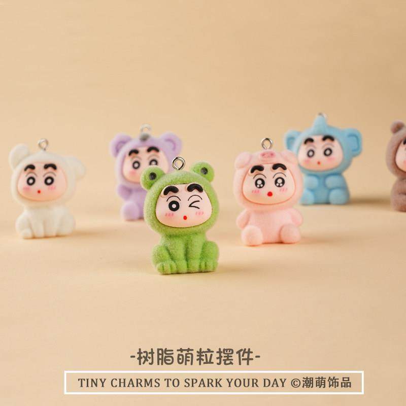 2025新款创意树脂工艺品萌粒车载钥匙手机潮玩小挂件动物上钉小新,淘宝优惠券,粉丝福利购,淘宝优惠卷