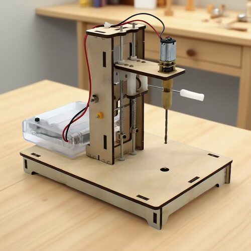 手工diy迷你小台钻小学科技小制作科教教具儿童拼插科学实验套装 - 图1