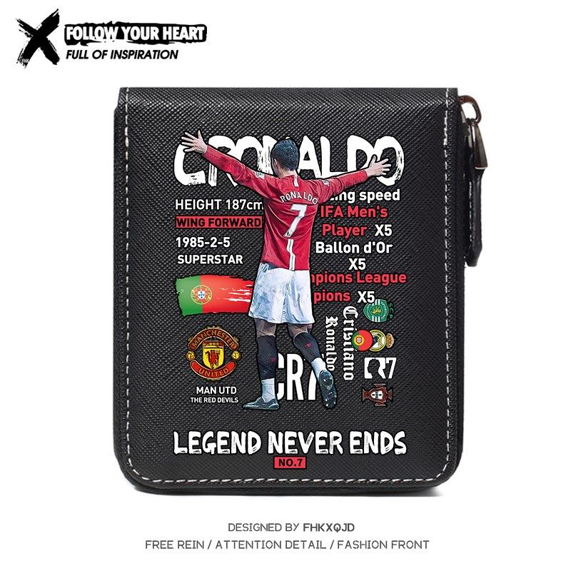 C罗7号青少年学生多功能多卡x位钱包卡包一体短款男拉链大容量钱,淘宝优惠券,粉丝福利购,淘宝优惠卷