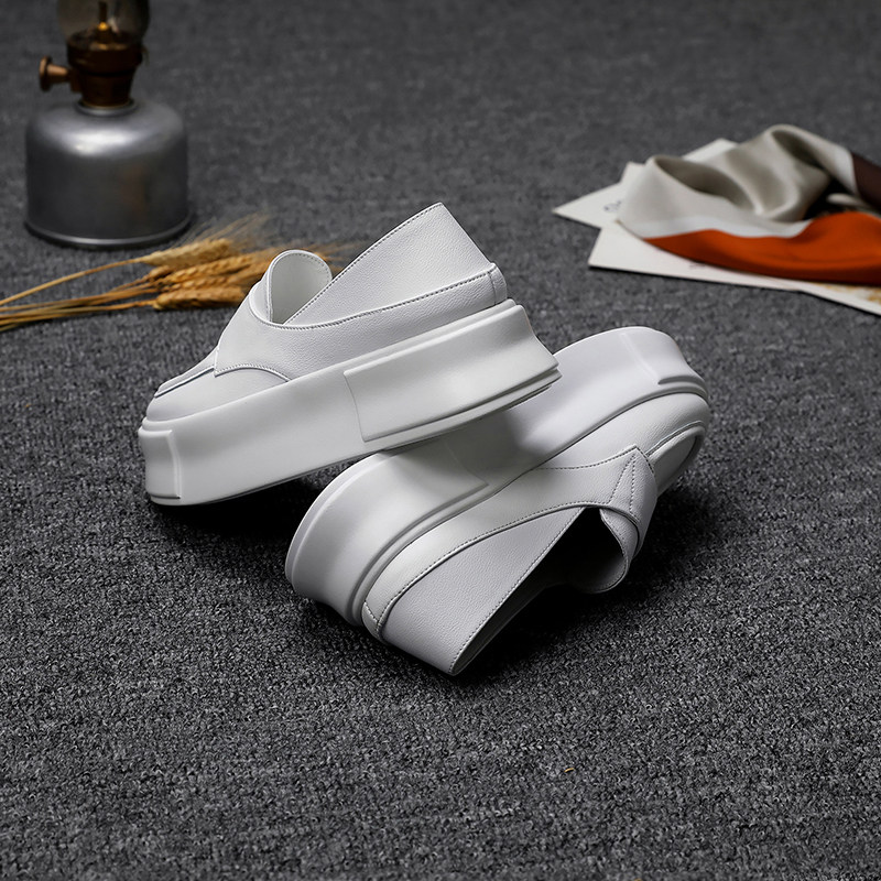 松糕厚底增高小白鞋女2023年夏季新款H一脚蹬透气百搭运动休闲板,淘宝优惠券,粉丝福利购,淘宝优惠卷