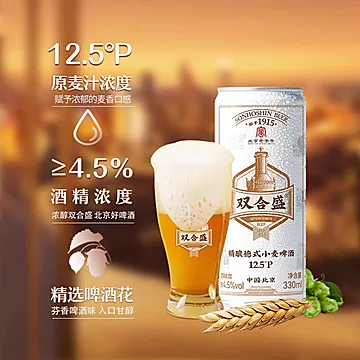 双合盛五星精酿德式啤酒330ml*24听[10元优惠券]-寻折猪