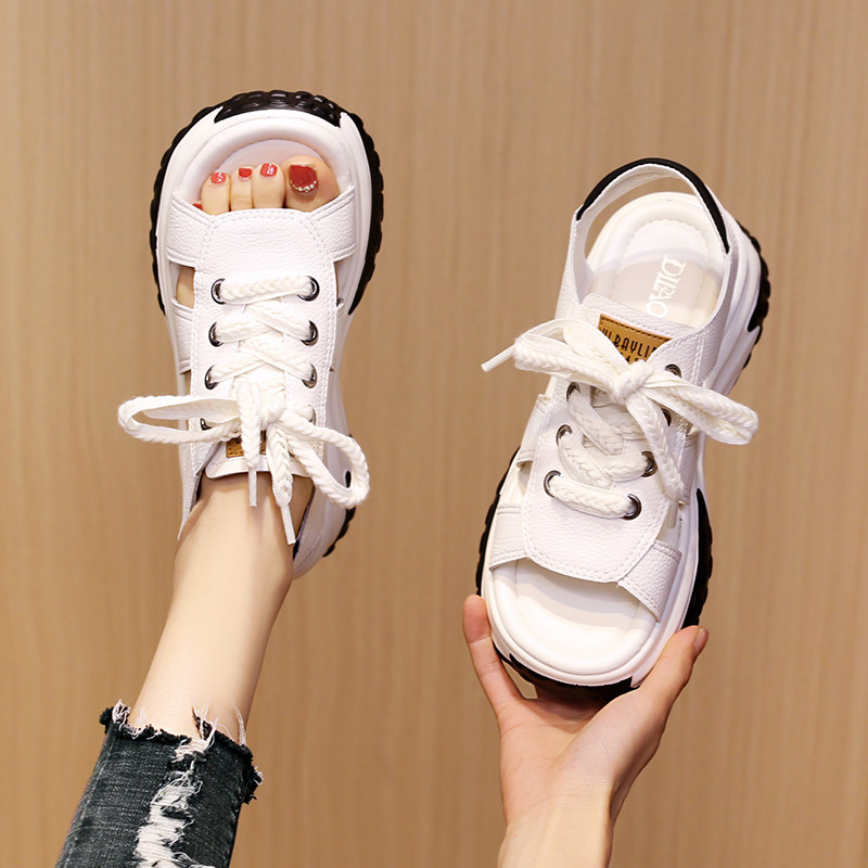 老爹运动凉鞋女夏季2023年新款时尚超火厚底增高6Tcm休闲凉鞋轻便,淘宝优惠券,粉丝福利购,淘宝优惠卷