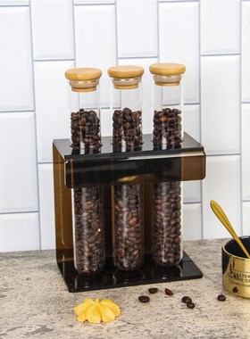 全屋定制厨房橱柜具n样板间软装饰品密封罐试管展示架餐厅台面摆