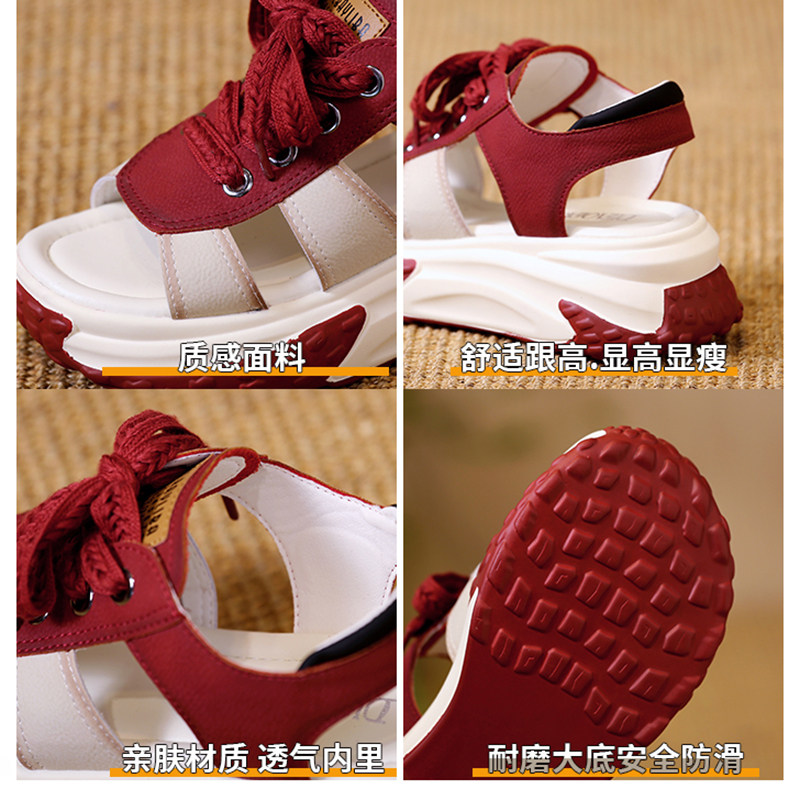 老爹运动凉鞋女夏季2023年新款时尚超火厚底增高6Tcm休闲凉鞋轻便,淘宝优惠券,粉丝福利购,淘宝优惠卷