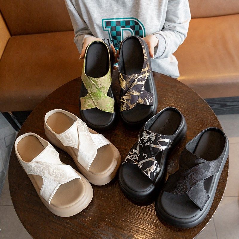 厚底凉拖鞋女夏季外穿2025新款时尚F松糕软底高跟增高休闲沙滩凉,淘宝优惠券,粉丝福利购,淘宝优惠卷