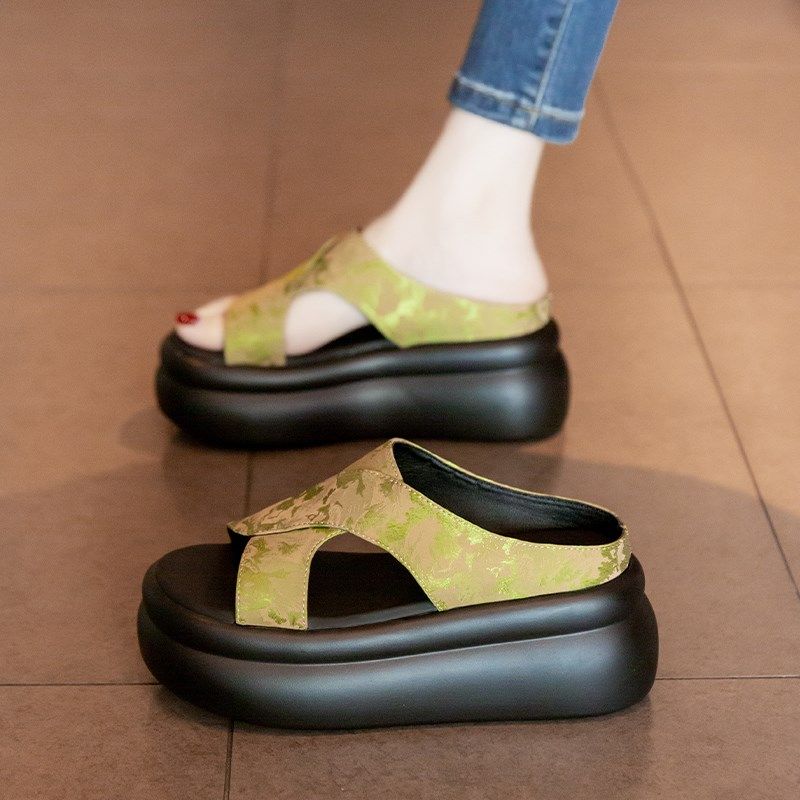 厚底凉拖鞋女夏季外穿2025新款时尚F松糕软底高跟增高休闲沙滩凉,淘宝优惠券,粉丝福利购,淘宝优惠卷