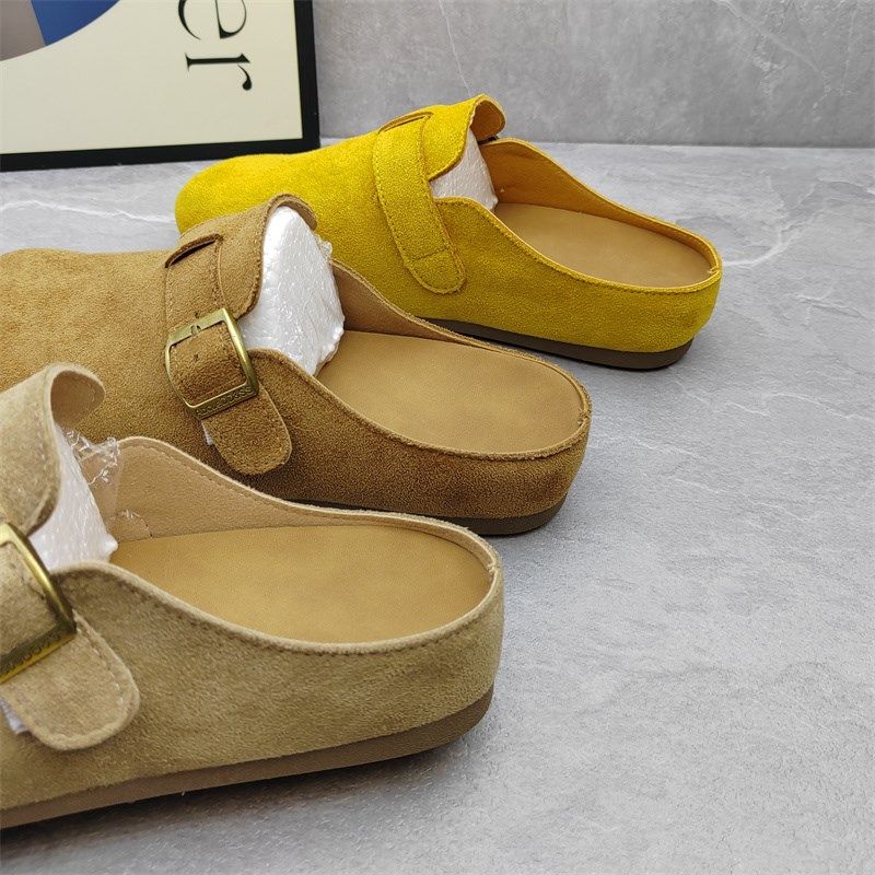 春季女鞋4厘米厚底绒面休闲w包头半拖博肯鞋磨砂皮小单鞋平底拖鞋,淘宝优惠券,粉丝福利购,淘宝优惠卷