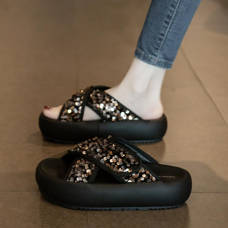 凉拖鞋女夏外穿2024r新款厚底休闲沙滩凉鞋时尚女士孕妇软底一字,淘宝优惠券,粉丝福利购,淘宝优惠卷