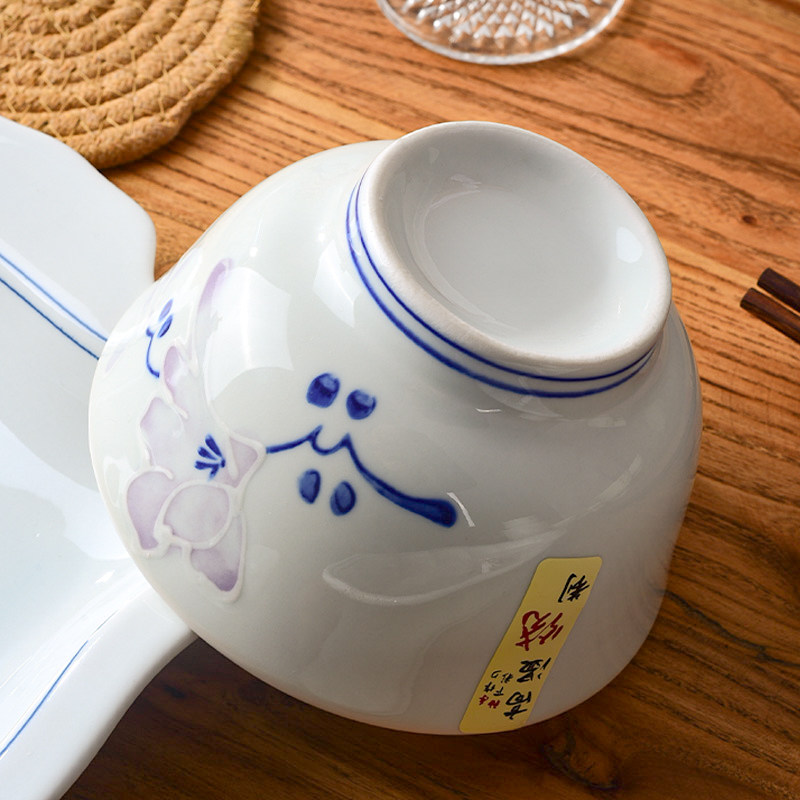 陶瓷餐具套装碗碟釉下彩碗盘家用吃饭碗面碗汤碗菜碗高脚中式风格,淘宝优惠券,粉丝福利购,淘宝优惠卷