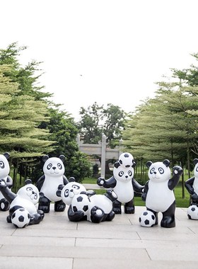 花园庭院摆件 树脂仿真熊猫摆件园林雕塑田园摆设工艺品景观装饰