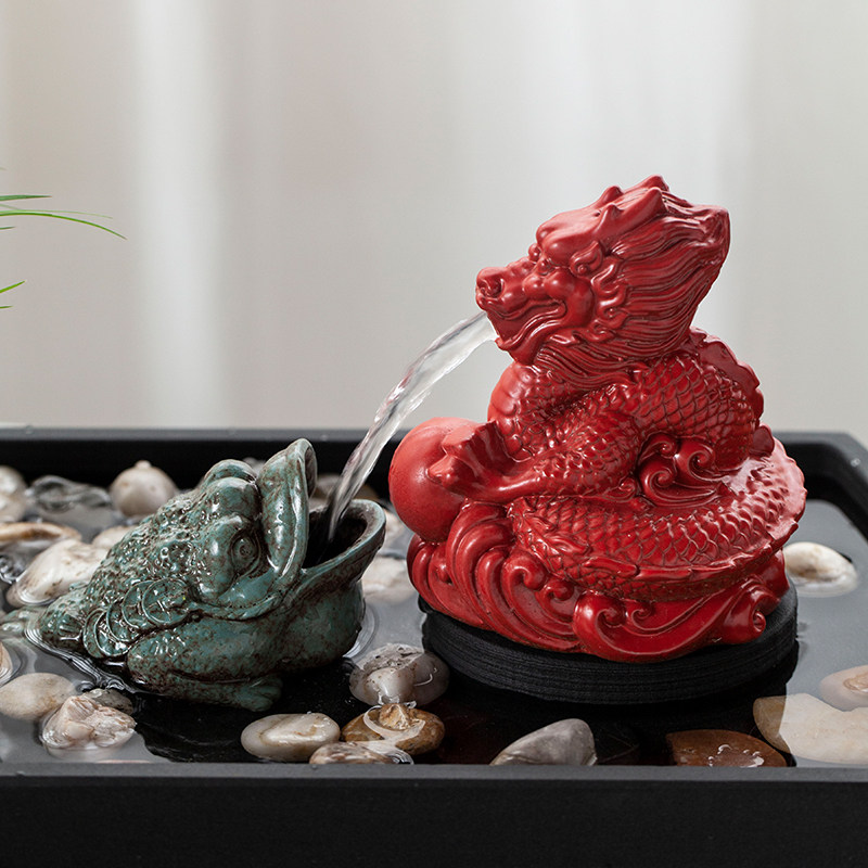 新中式石槽小鱼缸鱼池造景喷水景循D环流水器摆件装饰造龙出水配,淘宝优惠券,粉丝福利购,淘宝优惠卷