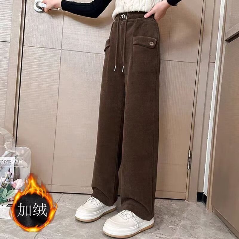 女童裤子春秋冬2025新款儿童运动裤女孩大童加绒直筒阔腿裤初中生,淘宝优惠券,粉丝福利购,淘宝优惠卷
