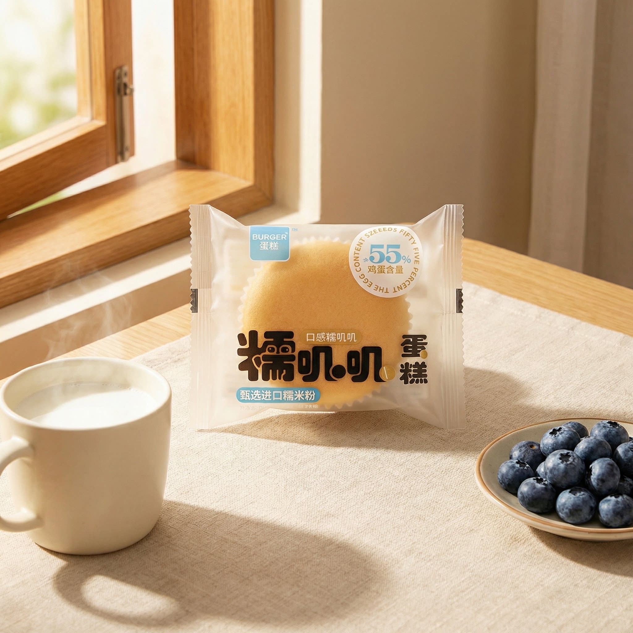 泰国进口米糯叽叽生牛乳55鸡蛋糕点心好吃营养早餐下午茶零食甜品