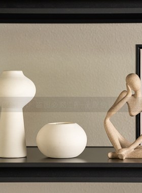 2025侘寂风客厅新款酒柜电视柜摆件中古民宿酒店高级感开放格摆设