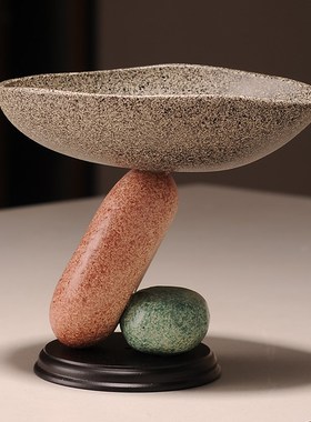 时来运转玄关钥匙托盘收纳摆件进门鞋柜家居装饰品果盘高级感小众