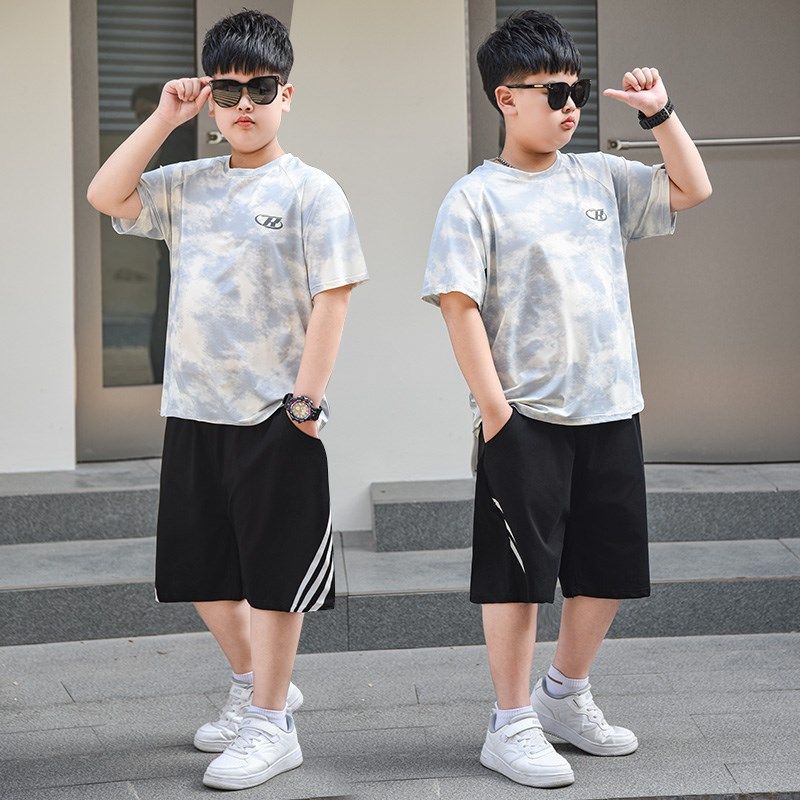 胖男童速干衣运动套装加肥加大码夏季薄款儿童冰丝短袖篮球训练服,淘宝优惠券,粉丝福利购,淘宝优惠卷