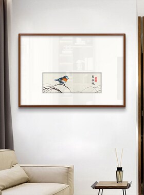 新中式玄关装饰画禅意走廊过道装饰壁画现代简约茶室X挂画实木墙