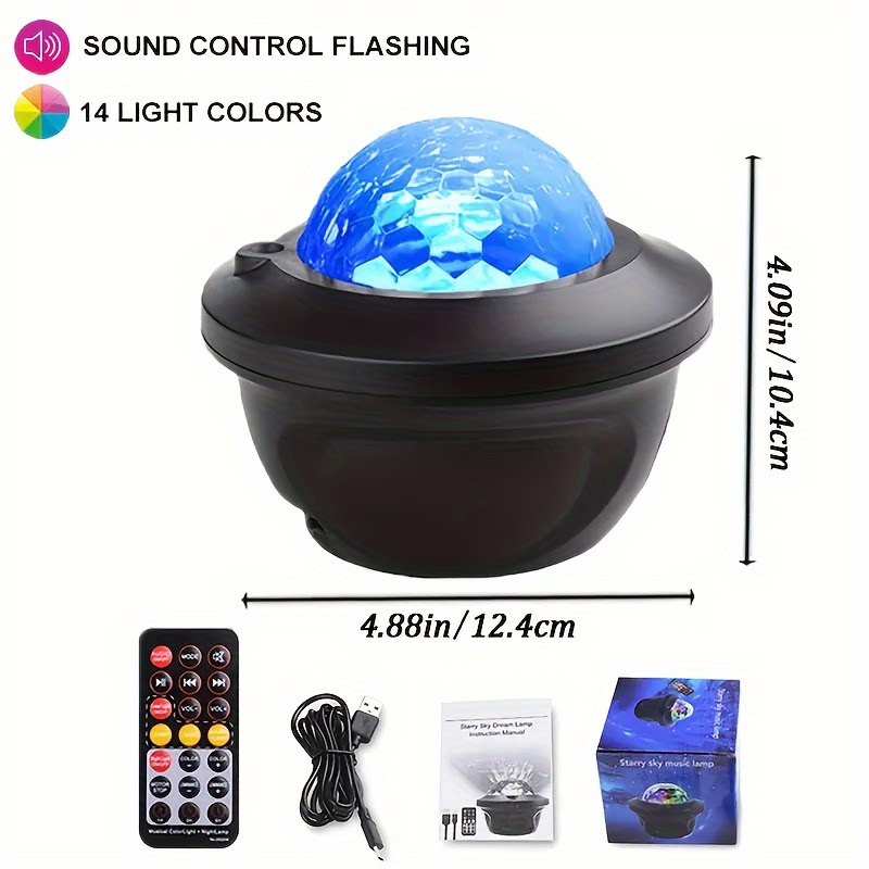 星空投影灯情调氛围灯满天星气氛灯水波纹灯浪漫卧室小夜灯声控