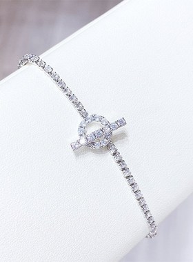 韩版简约个性手环时尚锆石水晶手链女气质学生百搭森系手饰品手镯