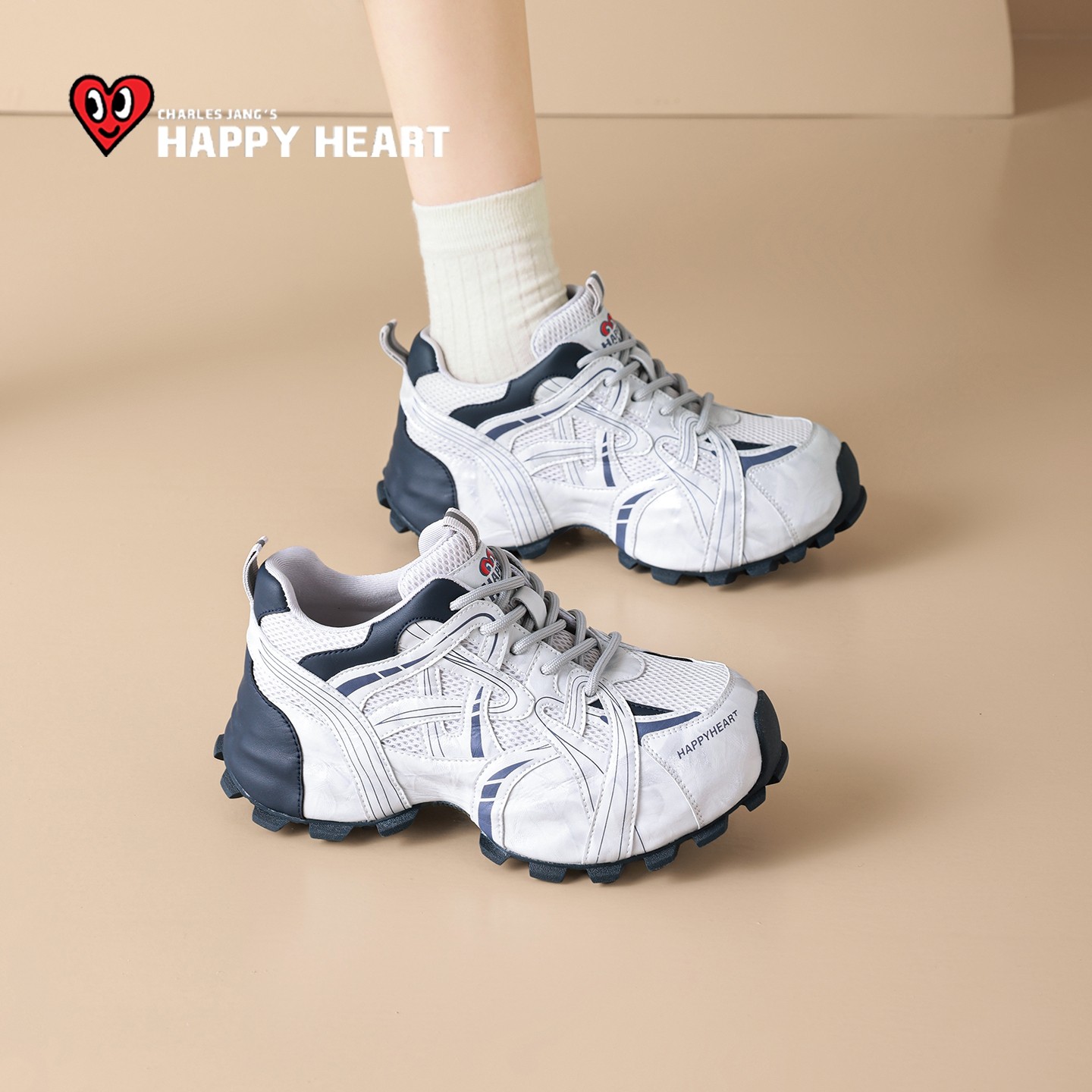 查尔斯桃心老爹鞋女款小个子增高2025冬季新款运动鞋厚底白色女鞋,淘宝优惠券,粉丝福利购,淘宝优惠卷