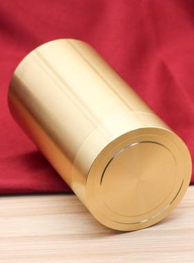 黄铜大号茶叶罐密封储存罐茶器办公室桌面摆件简约便携旅行密封罐