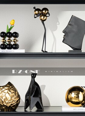 奢华金客厅电视墙壁龛摆设样板房营销中心开放格酒柜高Z级感装饰