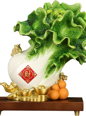 吉善缘福禄百财铜白菜 招财公司店铺家居业工艺品9