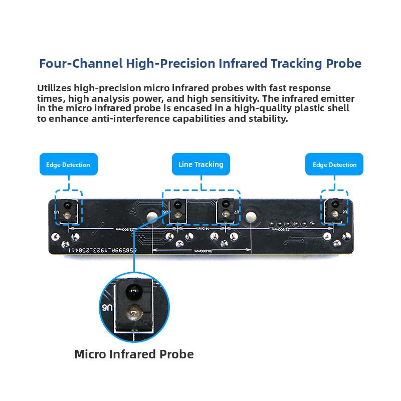 四路循迹模块高精度红外4路巡线寻迹传感器测距识别智能车机器人 - 图0
