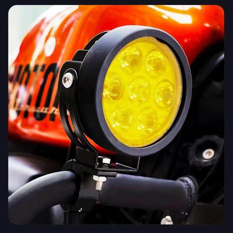 超亮电动机车灯LED7珠射灯黄白强光外置前置客厅灯鸣笛爆闪汽车大,淘宝优惠券,粉丝福利购,淘宝优惠卷