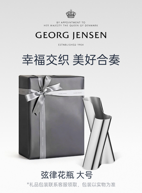 新婚礼物GeorgJensen乔治杰生LITUUS弦律花瓶摆件客厅插花轻奢