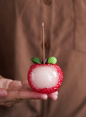 稀缺质感创意荔枝香插百荔挑一茶桌摆件家用客厅茶室香薰炉茶玩