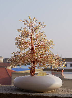 稀缺质感阿朋水晶天然水晶树粉紫黄水晶发财树家居办公开业水晶