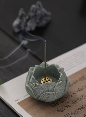 稀缺质感青砂石香炉室内沉香盘香家用香插办公室摆台创意摆件装饰