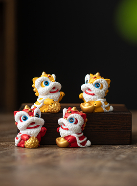 新中式国风招财进宝石狮子桌面办公桌装饰摆件高级感小众生日礼物