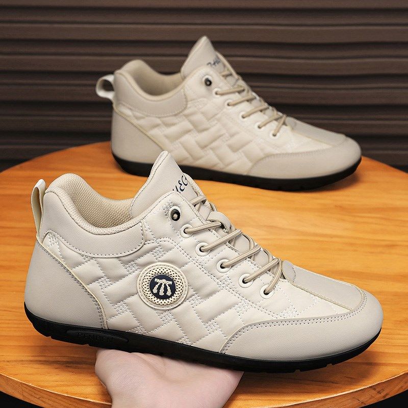 一脚蹬男鞋夏季皮面潮流百搭运动板鞋男士K黑色工作休闲开车豆豆,淘宝优惠券,粉丝福利购,淘宝优惠卷