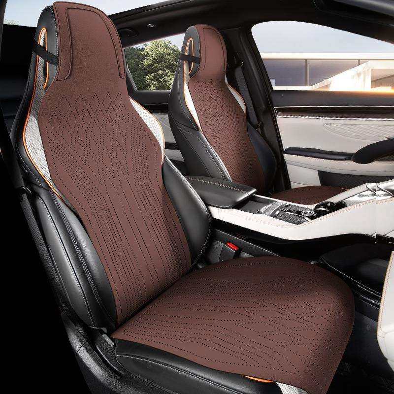 汽车坐垫四季通用超薄凉感翻毛皮连体头马鞍垫高级感小蛮腰座套,淘宝优惠券,粉丝福利购,淘宝优惠卷