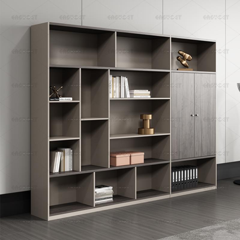 办公家具职员办公桌椅组合花梨木系会议桌书柜简约办公柜整套 - 图1