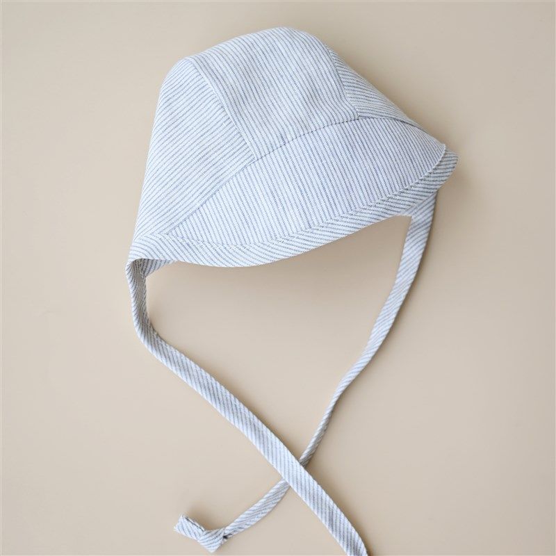 【盐巴手作】夏日款男女宝宝遮阳护耳帽 0-3岁条纹纯棉有机小帽子,淘宝优惠券,粉丝福利购,淘宝优惠卷