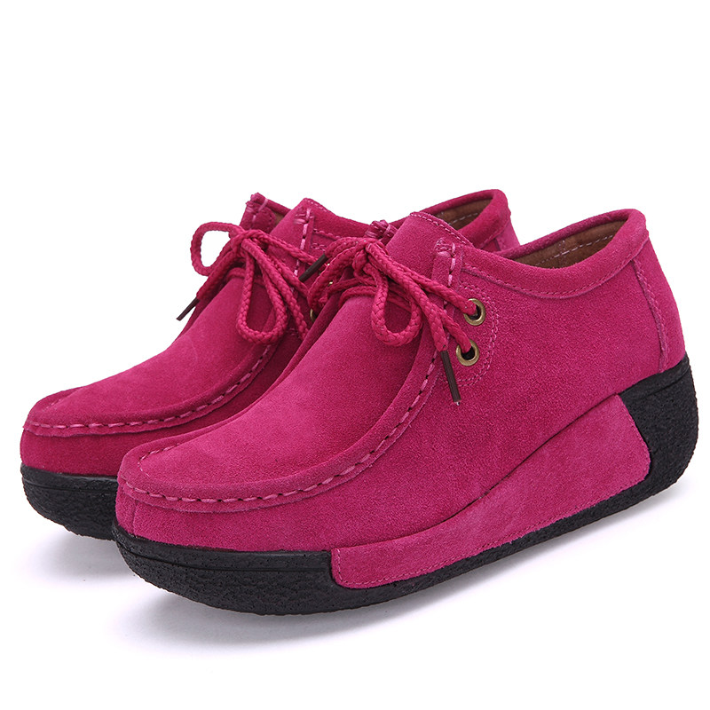 豆豆鞋女秋冬新款单鞋真皮休闲平底摇摇鞋中跟厚底软底妈妈松糕鞋,淘宝优惠券,粉丝福利购,淘宝优惠卷