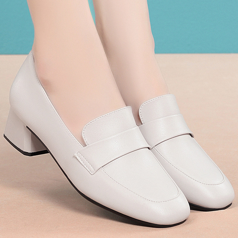 真皮妈妈鞋子皮鞋女深口方头中跟粗跟套脚软底舒适防滑单鞋中老年,淘宝优惠券,粉丝福利购,淘宝优惠卷