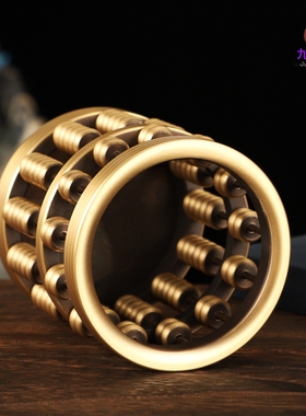 铜算盘笔筒笔筒算盘稳操胜算书房书桌办公室N高档创意摆件工艺礼