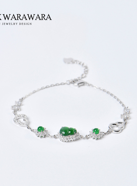 BOXWARAWARA翡翠绿葫芦手链女男