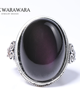 BOXWARAWARA原创设计黑曜石戒指